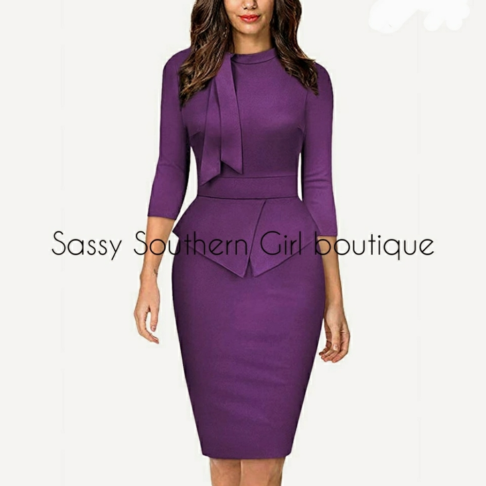 ⭐🆕 Purple pencil midi dress